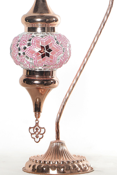 No.2 Size Rose Gold Swan Neck Mosaic Table Lamp